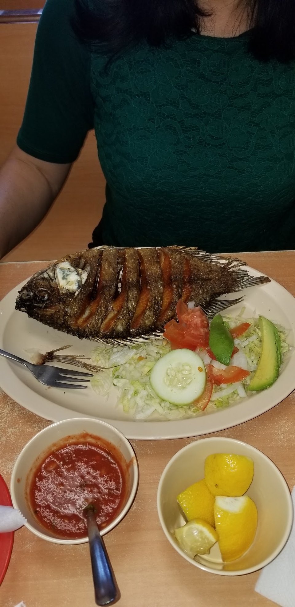 Mojarra Frita with Beans and Rice
